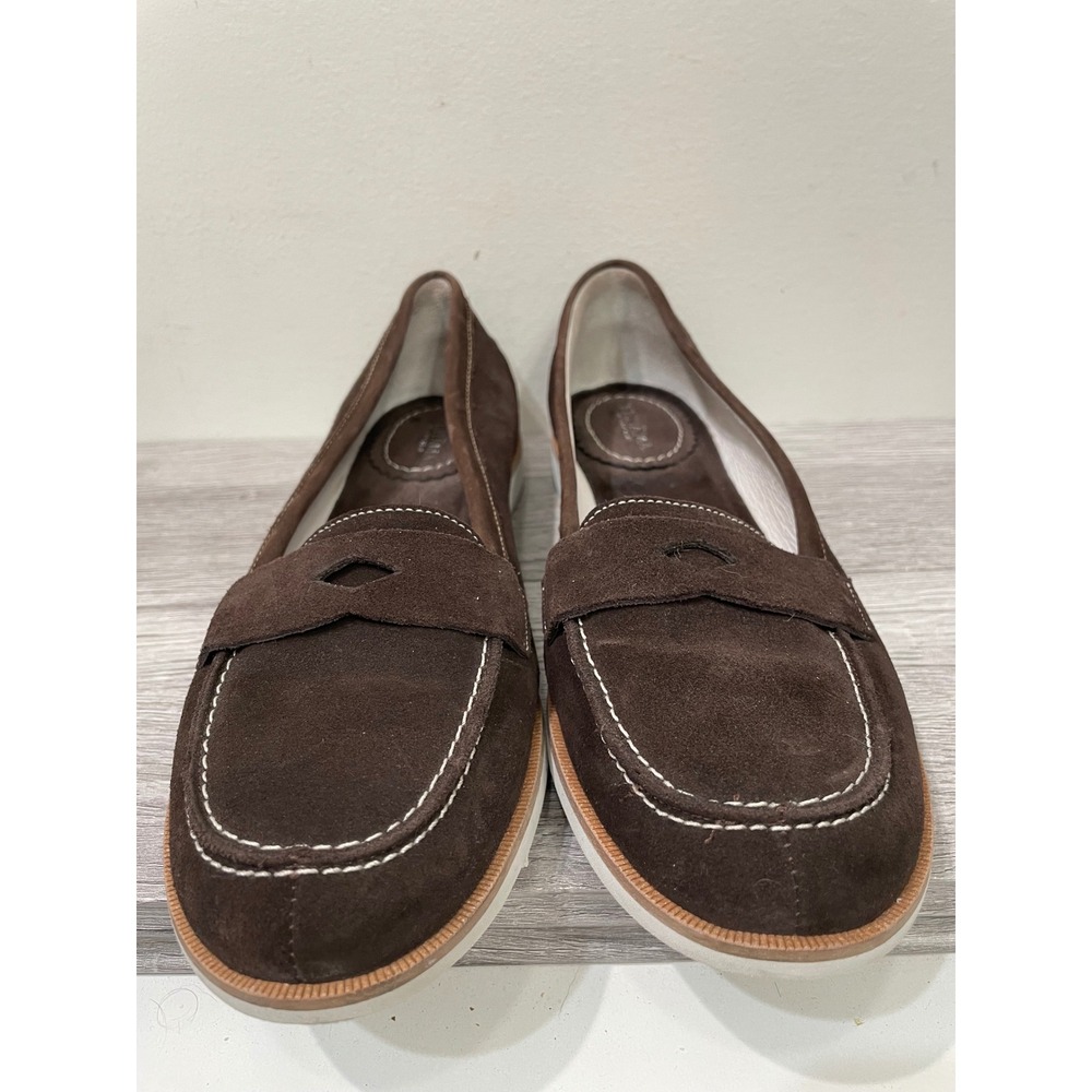 Tehama Resort Wear Womens Brown Suede Penny‎ Loafers Size 8.5 M Made in Brazil
